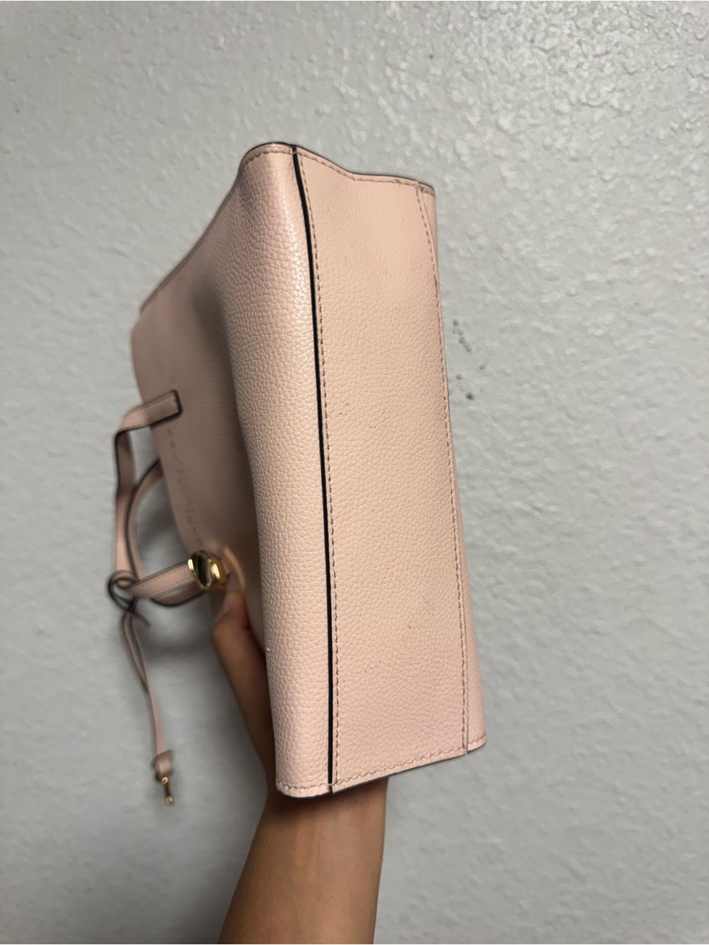 Marc Jacobs Blush Pebbled Leather Satchel with Gold Lock - Picture 8 of 9